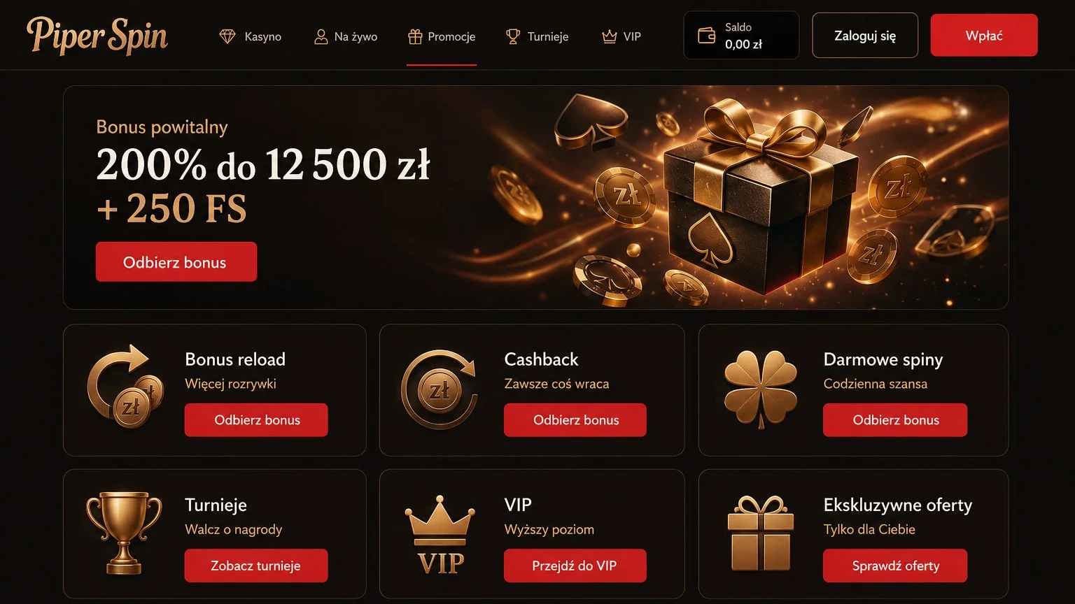 PiperSpin Casino bonus: pakiet powitalny do 1500 € i 250 darmowych spinów oferta PiperSpin Casino bonus: pakiet powitalny do 1500 € i 250 darmowych spinów